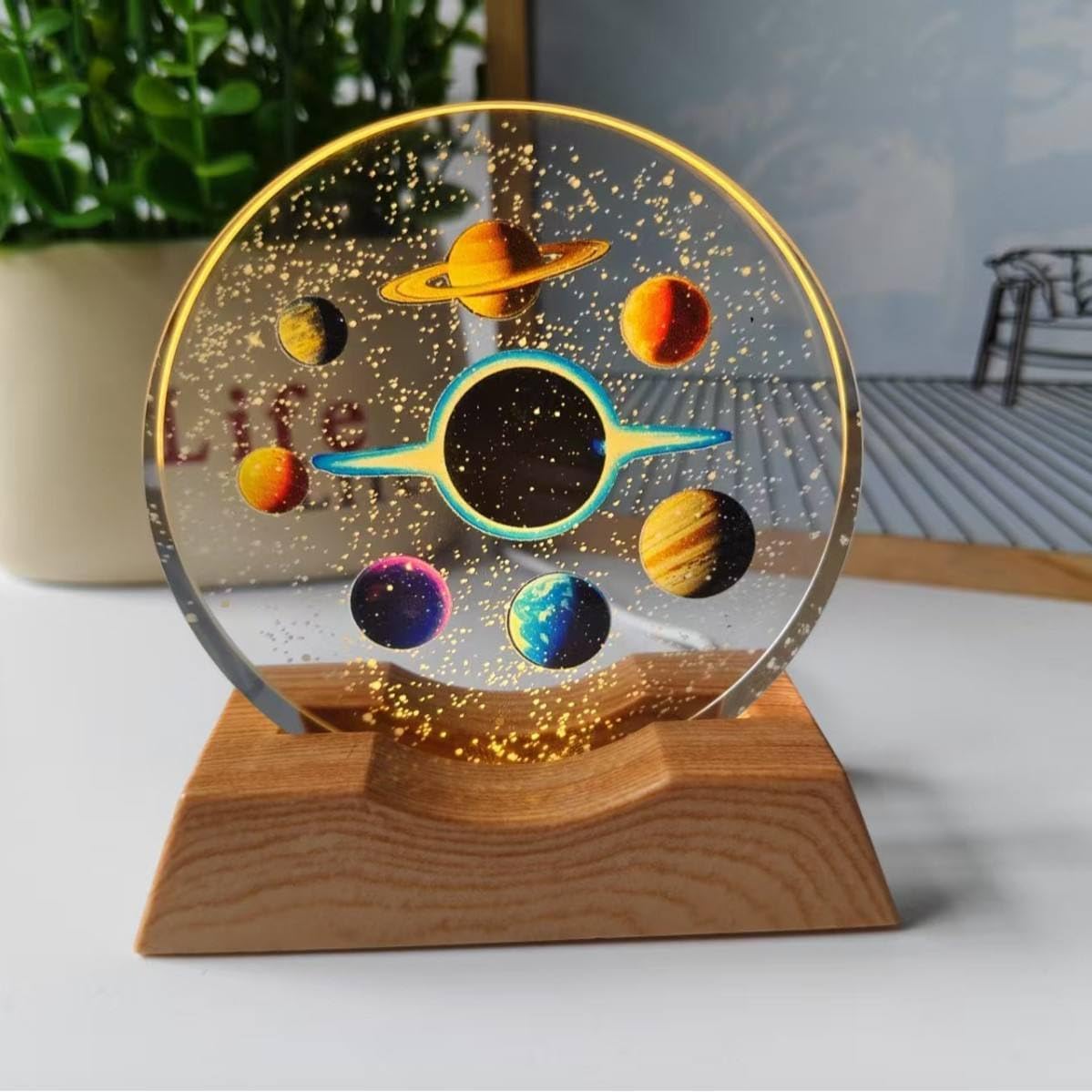 Buy VELOCIOUS Acrylic 3D LED Night Lamp with Plastic Base | Space